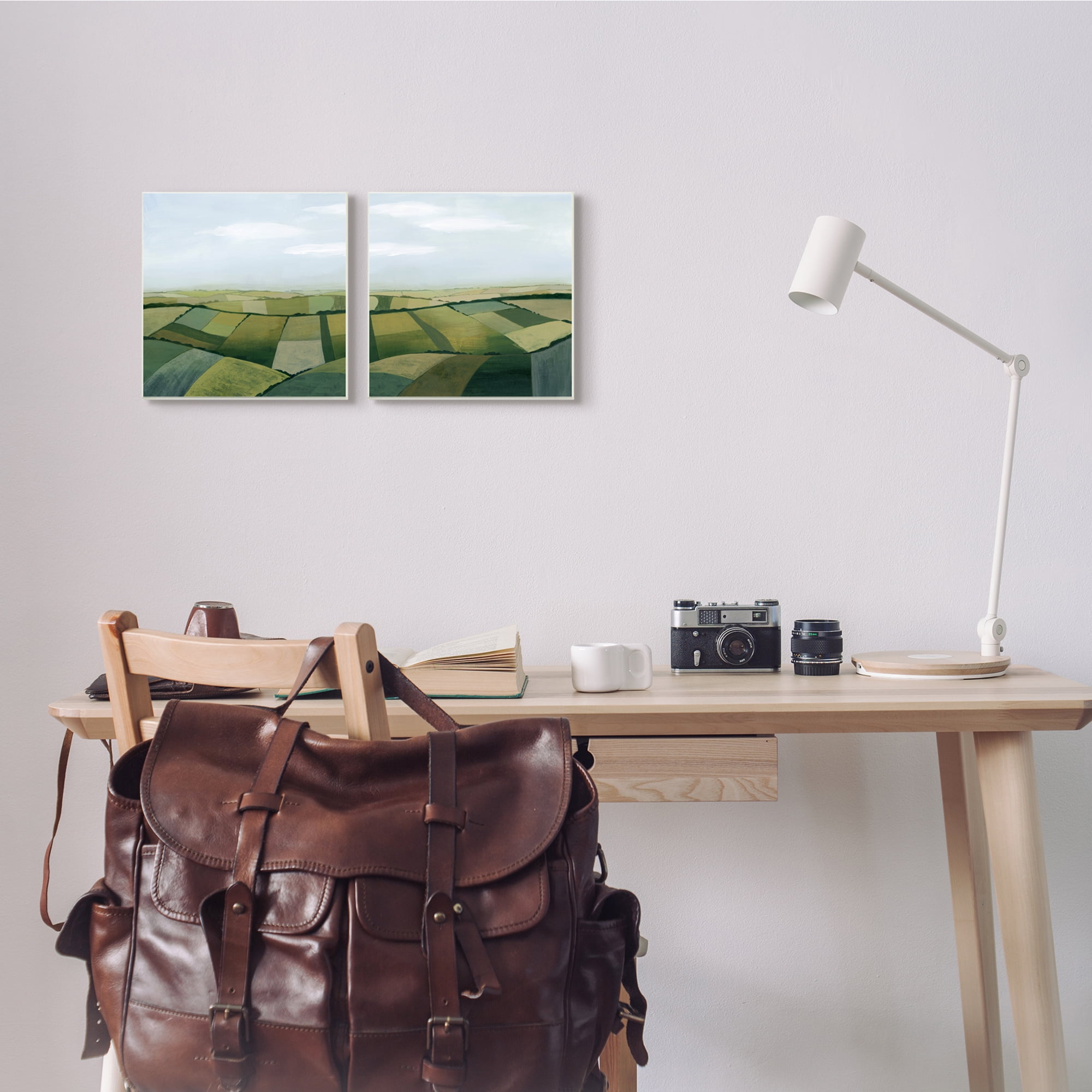 Stupell Industries Rolling Hill Farm Crop Landscape Patchwork Grass Fields, 12 x 12, Design by Grace Popp&nbsp;
