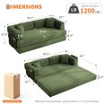 thumbnail image 3 of Gaderth 78.8 Inch Convertible Sofa Bed, 5 In 1 Modular Corduroy Sleeper Sofa with Adjustable Armrests, No Assembly Futon Couch Floor Bed for Small Living Room, Guest Room, Apartment, 3 of 9
