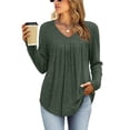 thumbnail image 4 of WIHOLL Long Sleeve Shirts for Women V Neck Tunic Tops Lightweight Womens Sweaters Fall Outfits, 4 of 12