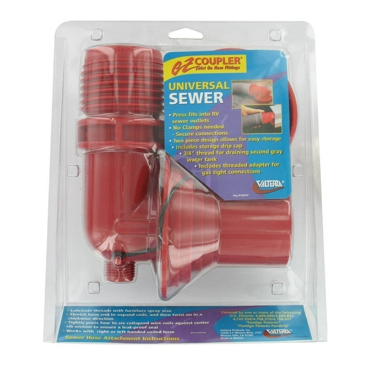 Valterra F02-3305VP Red EZ 90 Degree RV Sewer Adapter