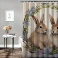 thumbnail image 2 of COMIO Easter Bunny with Floral Wreath Durable and Washable Shower Curtain Multiple Sizes White, 2 of 6