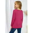 thumbnail image 1 of POGLIP Women's Rose Little Girls Long Sleeve Buttoned Side Top, 1 of 6