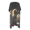 thumbnail image 2 of HELLHERO Moon and Floral Pattern Bathing Suit Cover Up Polyester Lightweight Free Size Long Kimono Swimsuit Cover Up for Women, 2 of 6