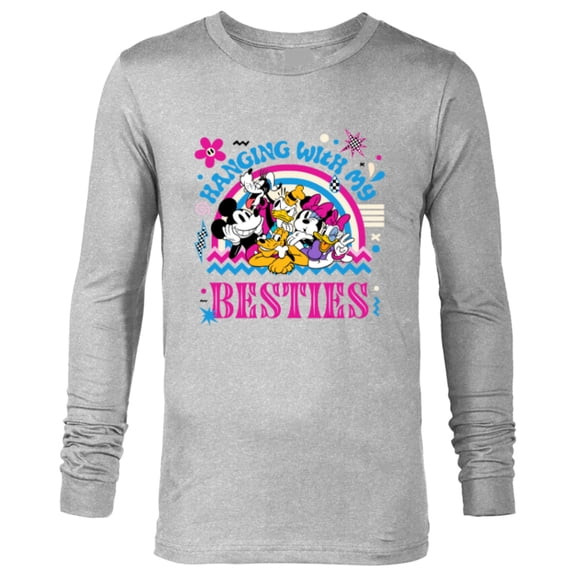 Mickey and Friends Hanging with My Besties - Long Sleeve T-Shirt for Men - Customized-Athletic Heather