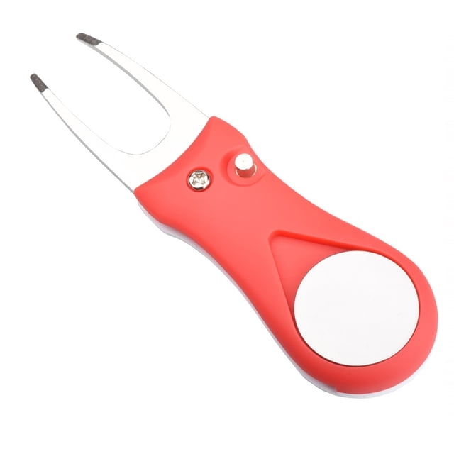 Greeniant Horquilla de reparación de ranuras de campo de Golf, horquilla de práctica de entrenamiento, bolsillo con mango de plástico, marcador de Golf Rojo Greeniant OD020982-03