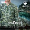 thumbnail image 4 of Aqua Design Men's Spear Fishing 1/4 Zip High Collar Long Sleeve Rash Guard Shirt: Green Bayou size 2XL, 4 of 5