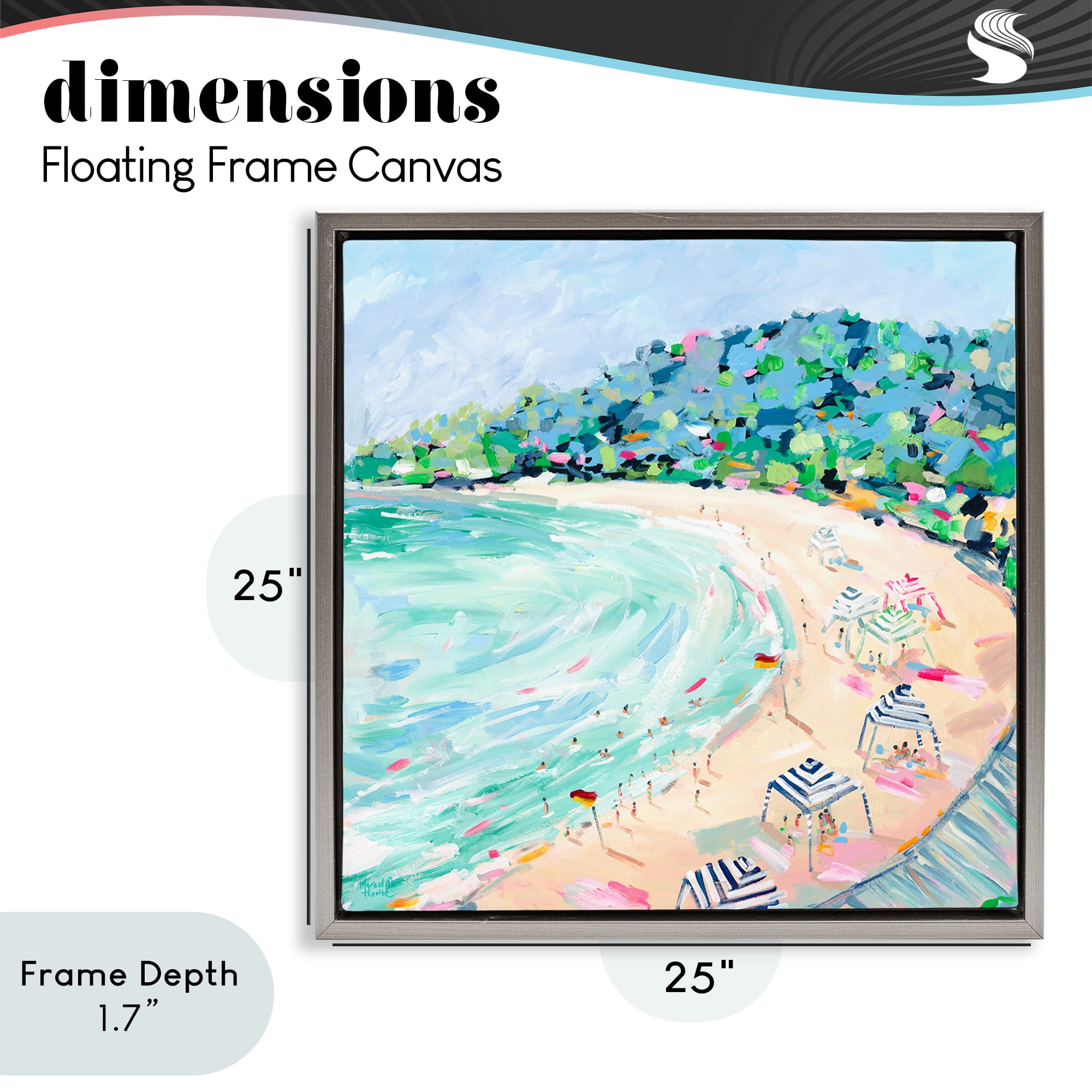 Stupell Industries Good Times Noosa Beach Gray Framed Floater Canvas Wall Art, design by Meredith Howse