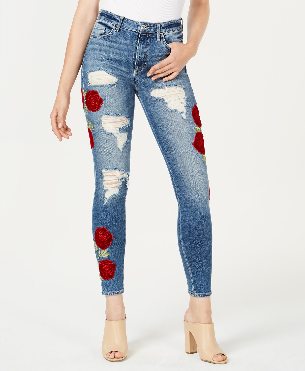 GUESS - Ripped Skinny Jeans - Regular 