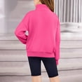 thumbnail image 4 of Kids Half-Zip Thumbhole Sweatshirt - Fleece Lined Pullover for Big Girls Activewear Girls Athletic Sweatshirt, 4 of 8
