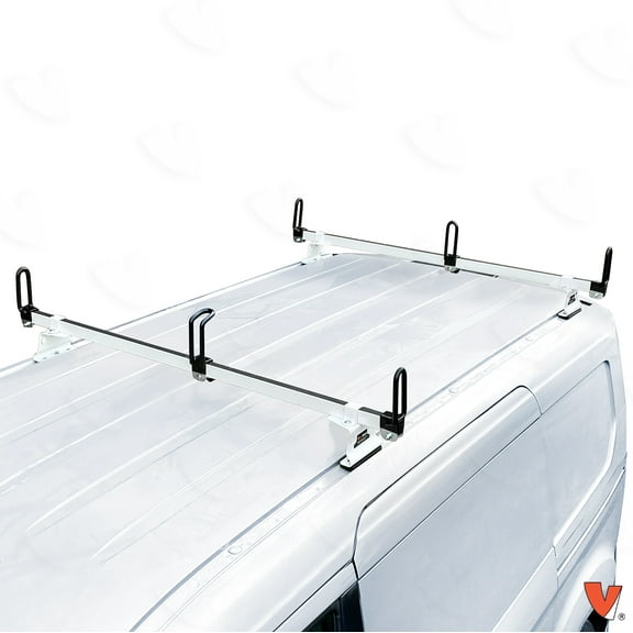 Vantech Heavy Duty 2 Bar ladder roof rack, Fits Transit Connect 2014 - On Van, White
