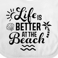 thumbnail image 4 of Inktastic Life is Better at the Beach with Sunshine Seashell and Palm Trees Boys or Girls Baby Bib, 4 of 4