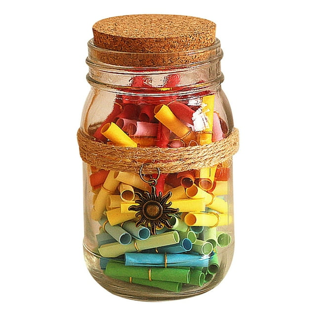 Coofit Bouteille à Souhaits en Verre Décorative : Petite Bouteille en Liège avec Papier Message