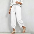 thumbnail image 5 of Karymi Capri Pants for Women Thick Cropped Sweatpants, Elastic Drawstring Waist Jogger Pants, Button Decor Irregular Split Hem Trousers with Side Pockets, 5 of 9