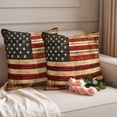 thumbnail image 6 of 2 Pack Outdoor Waterproof Throw Pillow Covers,Independence Day USA Flag Decorative Square Pillow Case Patio Pillowcases for Chair Couch Sofa 16x16in, 6 of 9