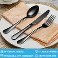 thumbnail image 3 of Black Silverware Set, 30-Piece Stainless Steel Flatware Set for 6, Cutlery Utensils Set Include Knives/Forks/Spoons Service for 6, Mirror Polished and Dishwasher Safe, 3 of 7