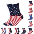 thumbnail image 3 of 4th of July American Flag Socks Color Block Striped Mid Calf Socks Men Patriotic Memorial Day Independence Day Athletic Crew Socks Outdoor Holiday Festival Apparel Accessories 1pc, 3 of 3