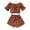 Brown, variant on XIYNBAOK Kids Clothing Sets Cute Outfit 70s Outfits for Kids Teen Shirts and Shorts for Girls 10-12 Baby Neutral Clothes 6 Year Old Girl Clothes, Blue 12-18 Months