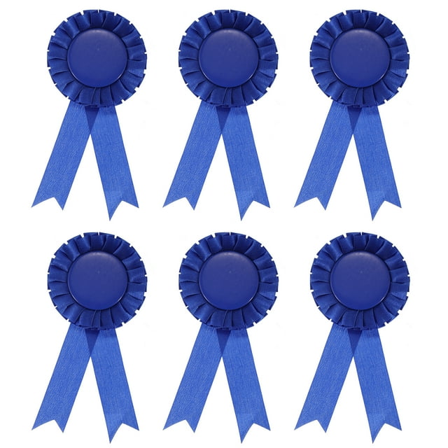 Unique Bargains Blank Award Ribbon, Rosette Ribbon Honorable Prize Recognition Ribbon, Blue, 6Pack