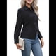 thumbnail image 2 of Camisas de Botones Súper Suaves y Antiarrugas para Mujer, de Larga, Lisas, A Rayas, para Vestir Formalmente en el Trabajo. Negro M, 2 of 10