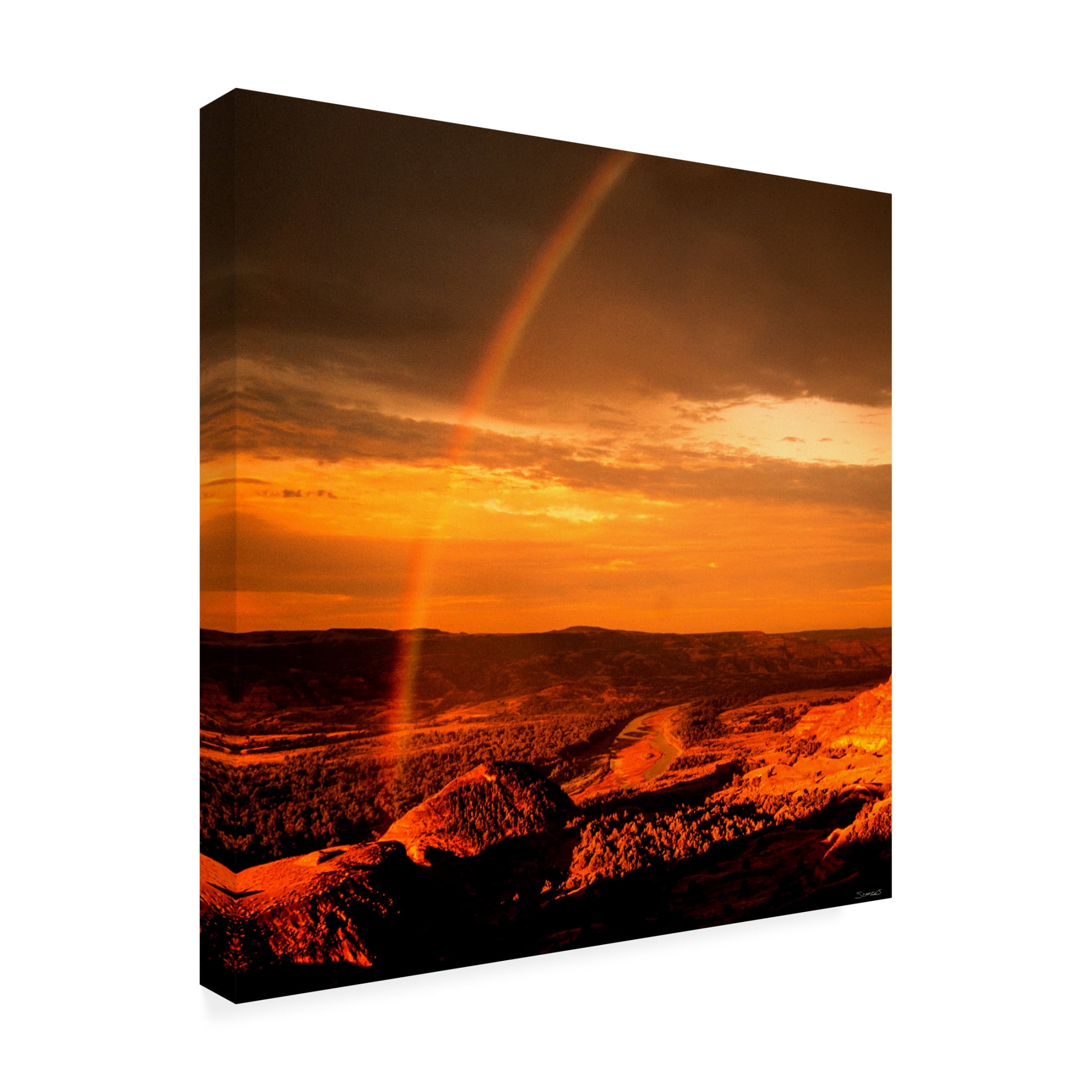Canvas Wall Art - Gordon Semmens 'Theodore Roosevelt National Park 1' Wall Art for Living Room, Bedroom, or Office Décor by Trademark Fine Art - 24 x 24 Inches
