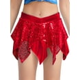 thumbnail image 5 of vastwit Kids Girls 2 Piece Cheerleading Outfits Sparkly Sequins Crop Top with Mini Skirt Jazz Latin Ballroom Dance Dress Red 6, 5 of 7