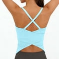 thumbnail image 6 of cocolona Womens Summer Workout Crop Tank Tops Crew Neck Cross Backless Slim Fit Shirts Outdoor Lightweight Tees Yoga Blouses, 6 of 6