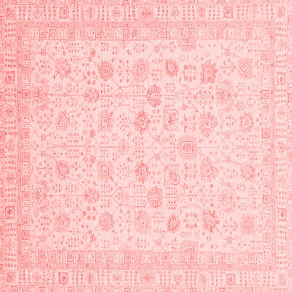 Ahgly Company Indoor Square Oriental Red Traditional Area Rugs, 7' Square