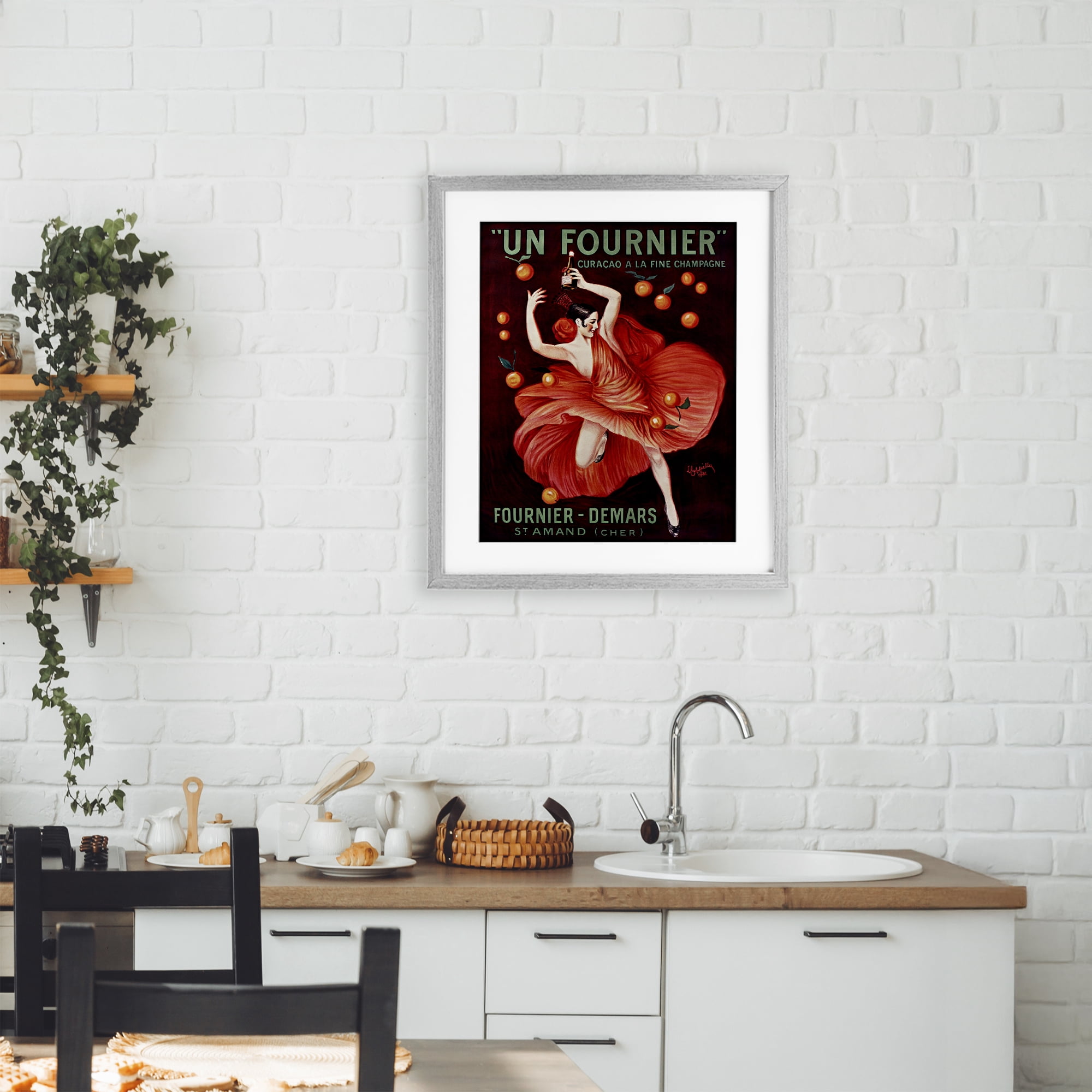 Stupell Industries Vintage Champagne Dancer in Red Gray Framed Print Under Glass, design by Leonetto Cappiello
