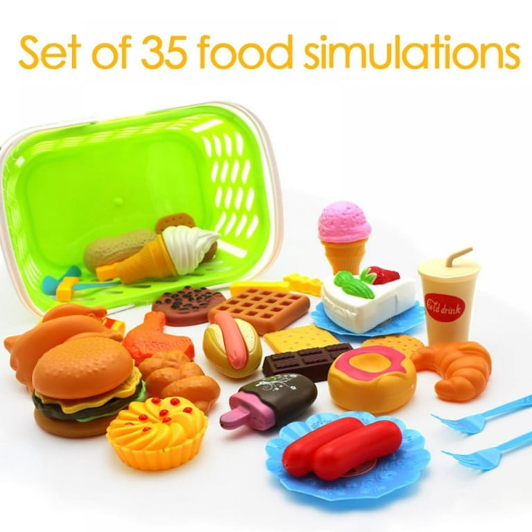 12 Play Food Toy Plastic Pretend Kitchen Baking Cooking Dessert Hot Dog  Carrot Vegetable Fruit Strawberry Banana Craft Assemblage 1919 