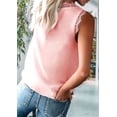 thumbnail image 4 of Top de Verano Holgado Sin Mangas con Escote en V y Encaje de Pestañas, Color Rosa, Talla L, 4 of 10