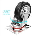 thumbnail image 4 of Paquete de 4 ruedas giratorias de goma de 3", ruedas de placa superior de 360 grados, capacidad de 110 lb por rueda | 2 con frenos, 2 sin, 4 of 6