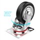 thumbnail image 4 of Paquete de 4 ruedas giratorias de goma de 3", ruedas giratorias de placa superior de 360 grados, capacidad de 110 lb por rueda | 2 con frenos, 2 sin Ormromra XM143, 4 of 6
