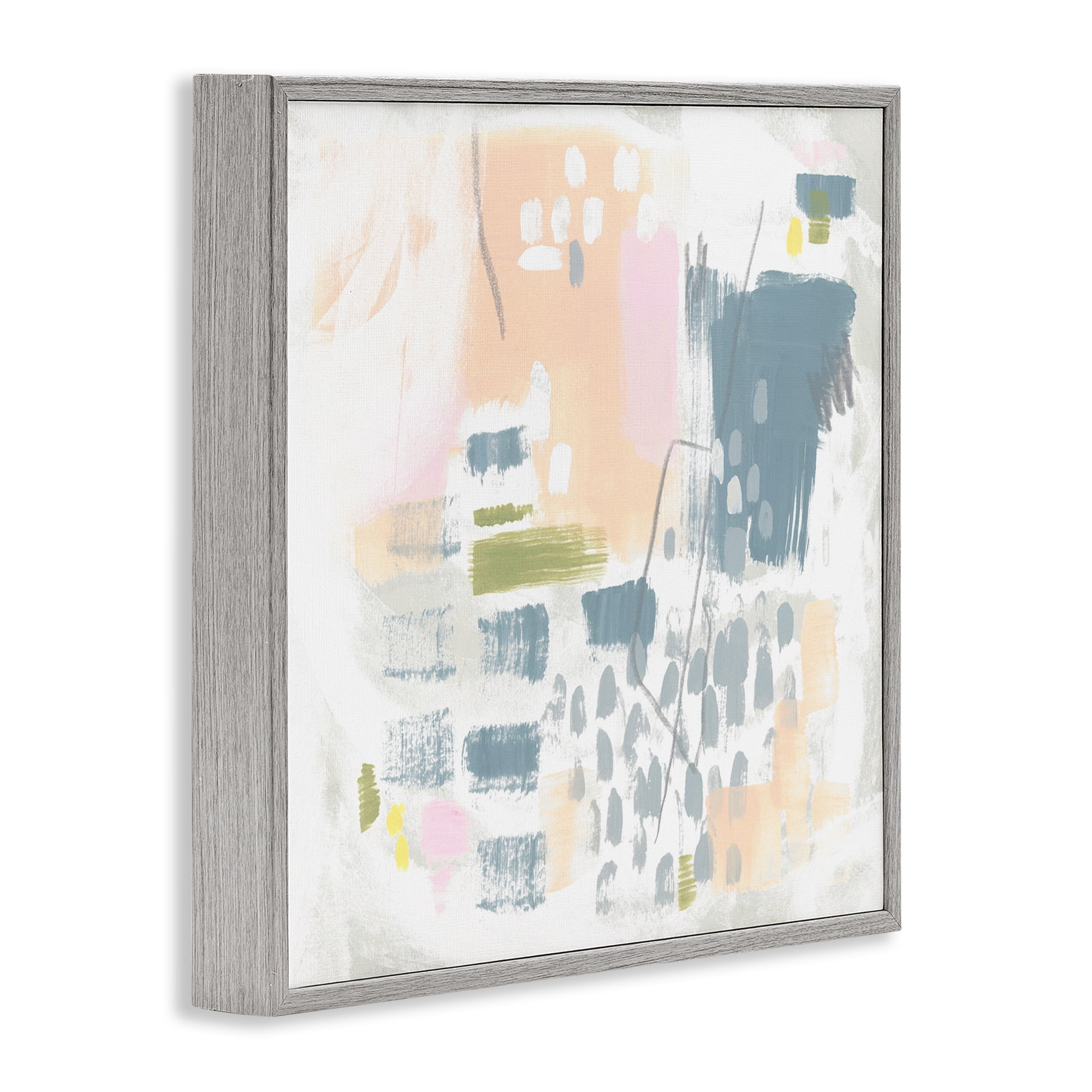 Stupell Industries Organic Soft Patterns Abstract Painting Gray Framed Art Print Wall Art, 17 x 17