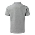 thumbnail image 4 of JTieacloth Collared T Shirt Male Spring And Summer Cotton Jacquard Short Sleeve Top Solid Color Geometric Print Lapel Zipper Top Gray XXXL, 4 of 5