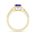 thumbnail image 2 of ANGARA Natural Oval 1.9 ct Tanzanite Solitaire Ring with Pave Diamonds in 14K Yellow Gold for Women (Size-9x7mm) | December Birthstone, Anniversary, Jewelry Gift for Women | Natural Tanzanite Ring, 2 of 8