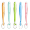 thumbnail image 1 of Cucharas suaves de silicona para bebés, para entrenamiento de alimentación de niños pequeños y bebés, paquete de 5, sin BPA, aptas para encías, para la primera etapa, 1 of 5