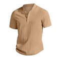 thumbnail image 4 of Vintage Summer Men's T-Shirt Streetwear 3 Buttons Open Fly Loose Clothing Print Short Sleeve T-Shirt M, 4 of 6