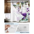 thumbnail image 5 of No Hook Shower Curtain with Snap-in Liner, Spring Purple Flowers Waterproof Fabric Bathroom Curtains, Botanical Vases Pots Floral Wooden Bath Curtains & Mesh Top Window 54"x78", 5 of 9