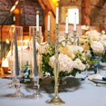 thumbnail image 4 of Hamptons Five Taper Candelabra Golden Metal, Traditional Glam, Hand Crafted, Aluminum Nickel, 30.25 Inches (77 cm), 4 of 7