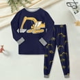 thumbnail image 2 of Hessimy Toddler Boys Girls Spring Summer 2Pcs Long Sleeve Sweatshirt Tops Pants Warm Casual Sweatsuit, Warm Casual Sweat(Dark Blue,2-3 Years), 2 of 7