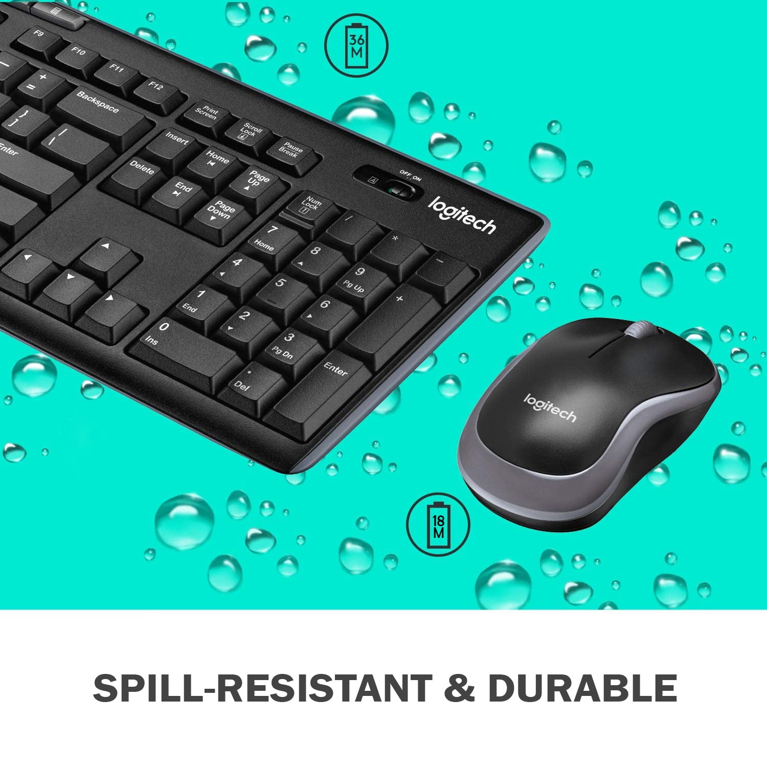 Logitech MK270 Wireless Keyboard & Mouse Combo Travel Home Office Modern Bundle for PC & Laptop, Pack of 5