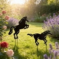 thumbnail image 6 of Set of 2 Outdoor Metal Horse Ground Stake Decorations – Vintage Garden Yard Lawn Decor for Lawn, Patio & Outdoor Scene Art Black, 6 of 6