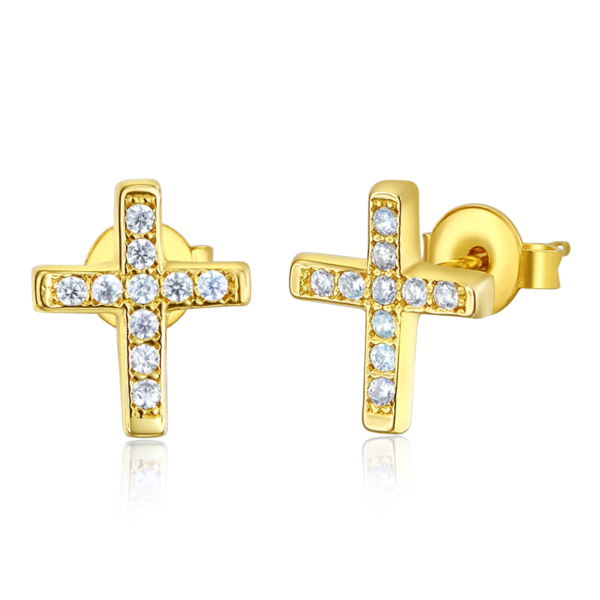 5 x 10 mm Wellingsale Ladies 14k Yellow Gold Polished CZ Cubic Zirconia Infinity Earrings with Push Back 5 x 10 mm Wellingsale Ladies 14k Yellow Gold Polished CZ Cubic Zirconia Infinity Earrings with Push Back