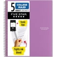 thumbnail image 1 of xianyou-Spiral Notebook + Study App, 5 Subject, College Ruled Paper, 8-1/2" x 11", 200 Sheets, Fights Ink Bleed, Water Resistant Cover, Amethyst Purple (38748), 1 of 4