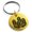 Gold, variant on Stainless Steel Letter J Initial 3D Cube Box Monogram Engraved Small Medallion Circle Charm Keychain Keyring