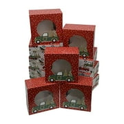Christmas Cookie gift boxes fold-able with holiday designs set of 12 boxes (Trees in a Pickup)