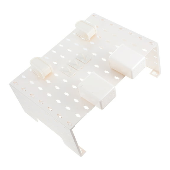 OUNONA White Wall Mounted Pegboard for Organized Storage Suitable for Kitchen Garage and Bathroom 1 Set