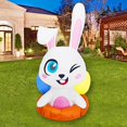 thumbnail image 3 of AU PlugEaster Bunny Inflable Modelo 1.2m Luminoso Led Lindo Conejo Natación Anillo Adorno Para Fiesta En Casa Fiesta Decoración Al Aire Libre Explotar Para Muñeca esquí esquí Gafas de esquí, 3 of 5