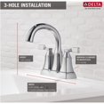 thumbnail image 3 of Delta Sawyer Chrome Two Handle Lavatory Pop-Up Faucet 4 in., 3 of 4