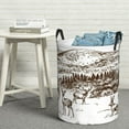 thumbnail image 6 of Goofa Woodland Forest With Deers Printed Circular Hamper,Laundry Basket with Handles,Storage Baskets Foldable,Large Capacity Laundry Hamper-Small, 6 of 6